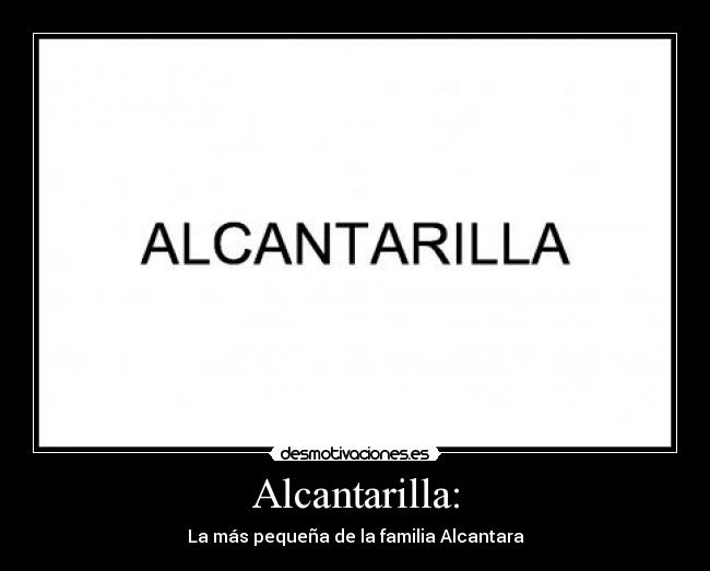 Alcantarilla: - La más pequeña de la familia Alcantara