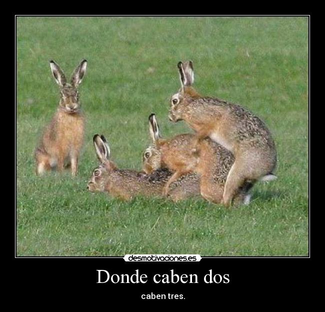 Donde caben dos - caben tres.