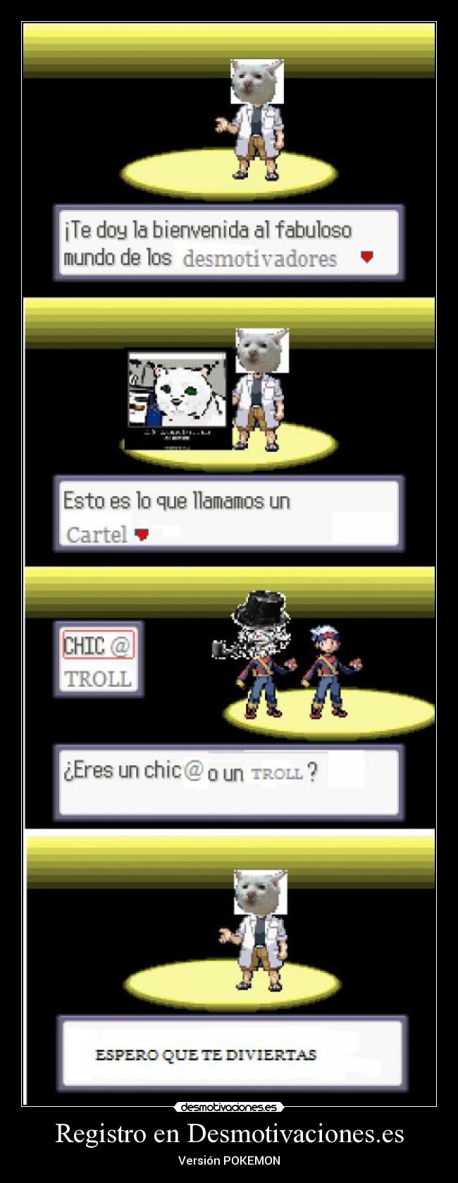 Registro en Desmotivaciones.es - Versión POKEMON