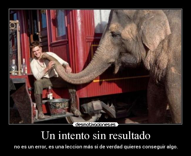 Un intento sin resultado - no es un error, es una leccion más si de verdad quieres conseguir algo.