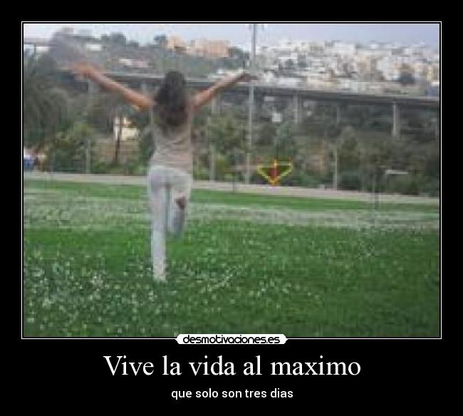 Vive la vida al maximo - que solo son tres dias