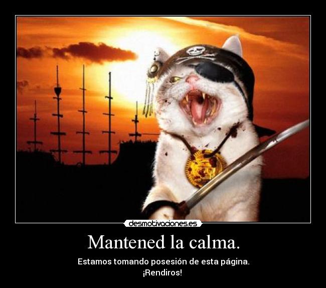 Mantened la calma. - Estamos tomando posesión de esta página.
¡Rendiros!