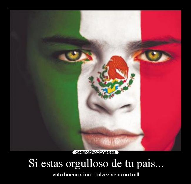 Si estas orgulloso de tu pais... - vota bueno si no... talvez seas un troll