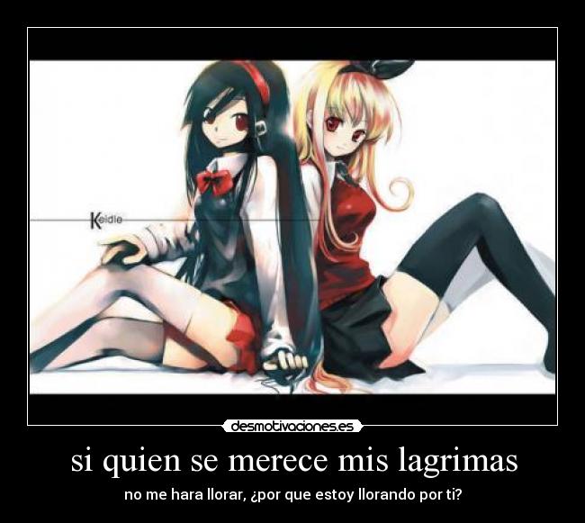 si quien se merece mis lagrimas - no me hara llorar, ¿por que estoy llorando por ti?