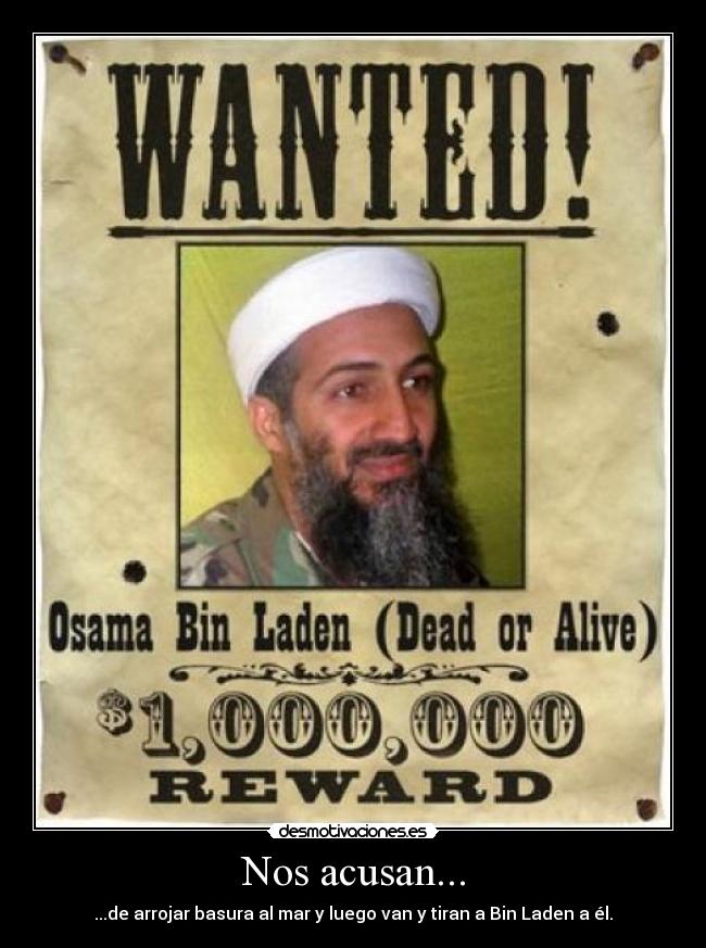 Nos acusan... - ...de arrojar basura al mar y luego van y tiran a Bin Laden a él.