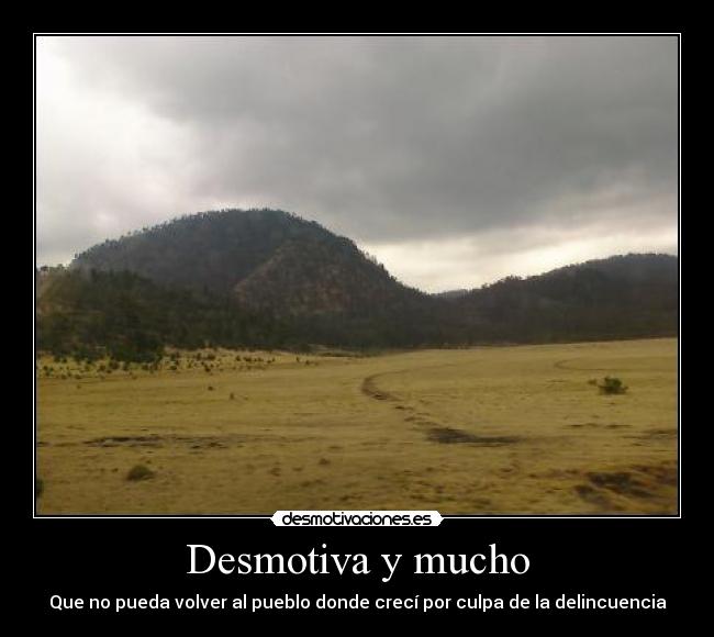 Desmotiva y mucho - Que no pueda volver al pueblo donde crecí por culpa de la delincuencia