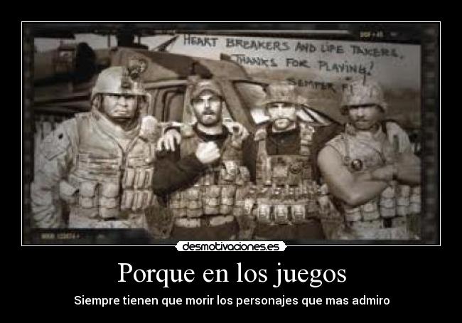 Porque en los juegos - Siempre tienen que morir los personajes que mas admiro