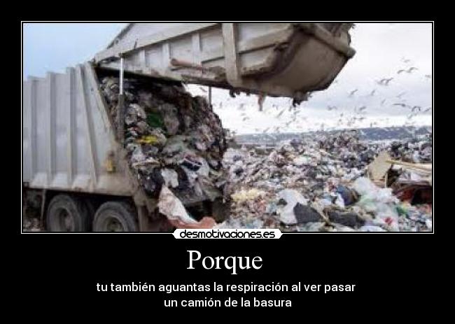 Porque - tu también aguantas la respiración al ver pasar
un camión de la basura
