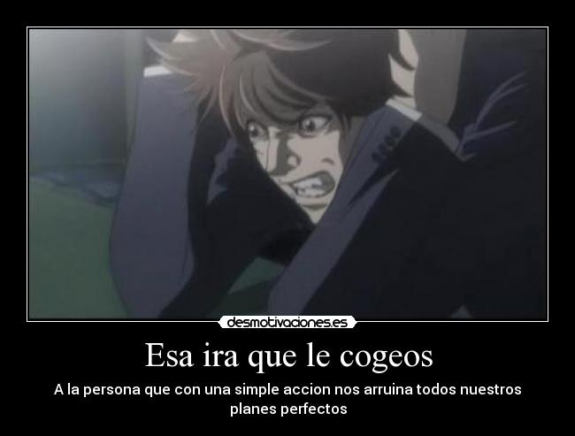 Esa ira que le cogeos - A la persona que con una simple accion nos arruina todos nuestros planes perfectos