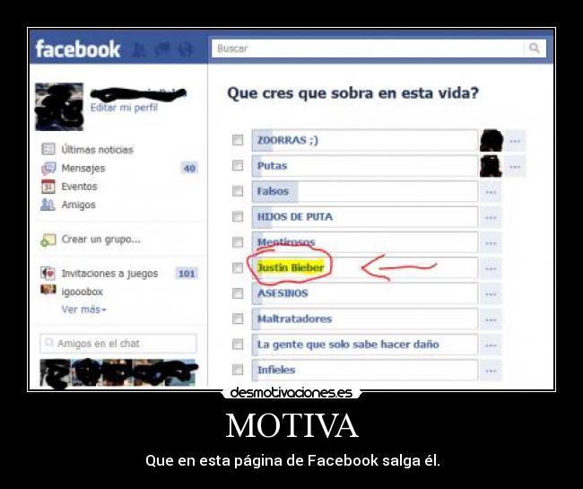 MOTIVA - Que en esta página de Facebook salga él.