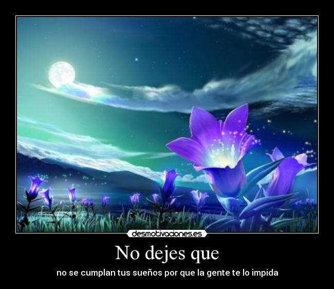 No dejes que - no se cumplan tus sueños por que la gente te lo impida
