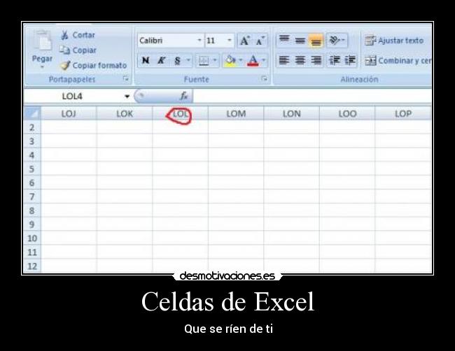 Celdas de Excel - Que se ríen de ti