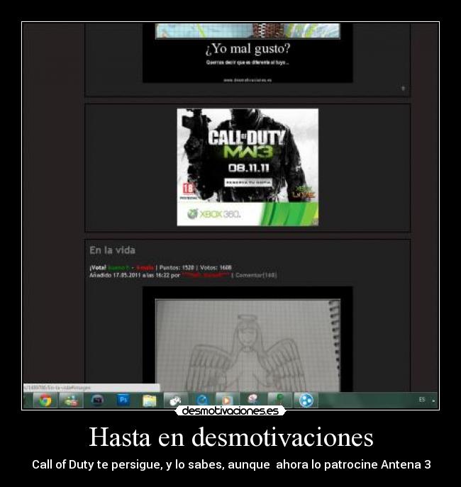 Hasta en desmotivaciones - Call of Duty te persigue, y lo sabes, aunque  ahora lo patrocine Antena 3