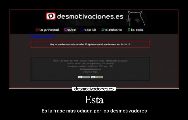 Esta - Es la frase mas odiada por los desmotivadores