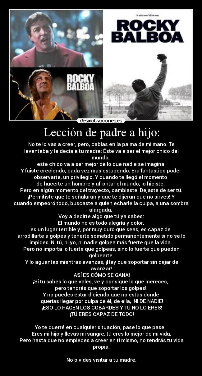 Lección de padre a hijo: -