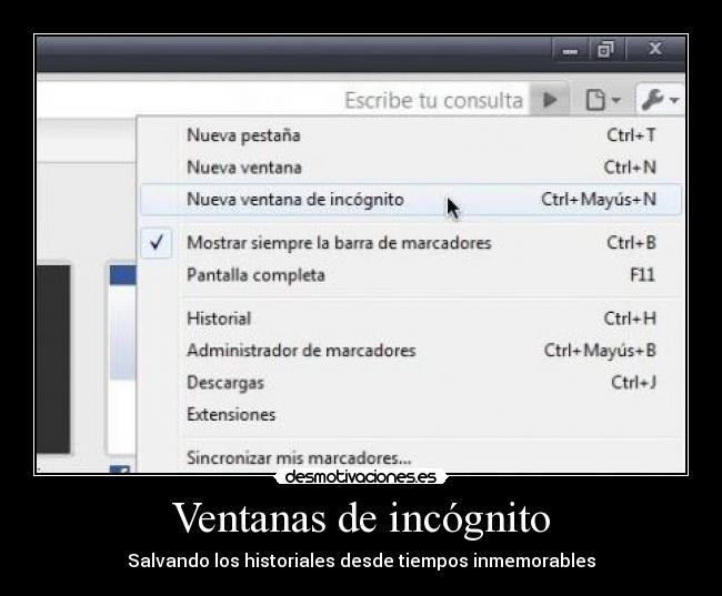Ventanas de incógnito - Salvando los historiales desde tiempos inmemorables