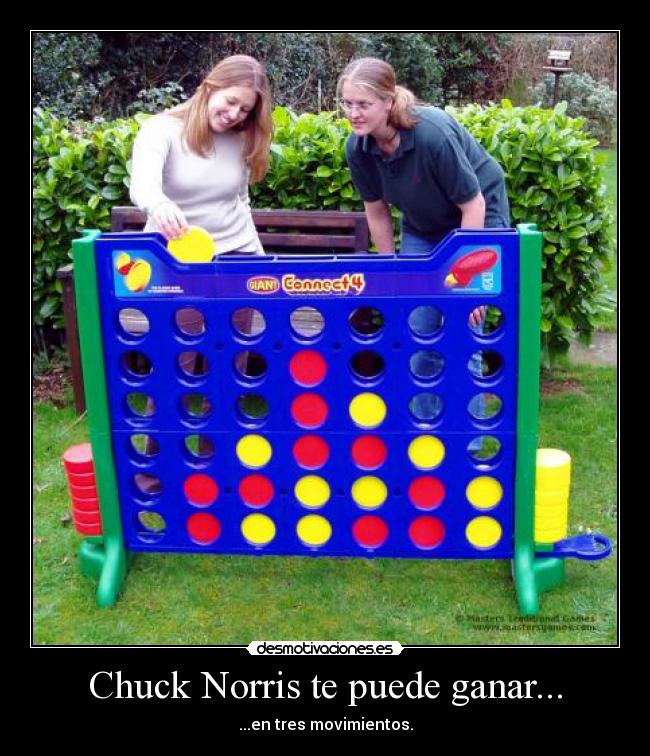 carteles chuck norris ganar tres movimientos conectacuatro desmotivaciones