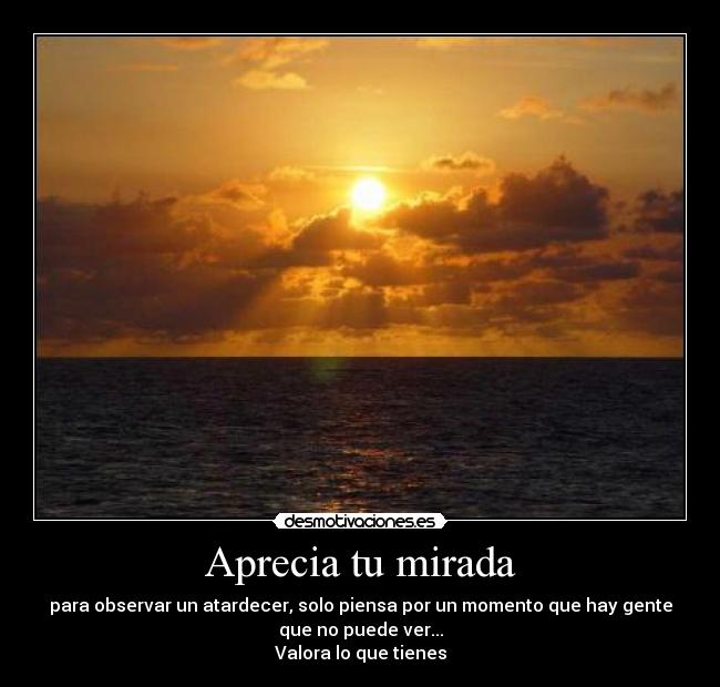 carteles valorar atardecer mirada desmotivaciones