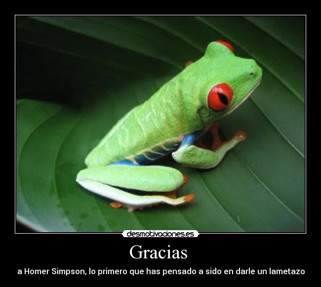 Gracias - a Homer Simpson, lo primero que has pensado a sido en darle un lametazo