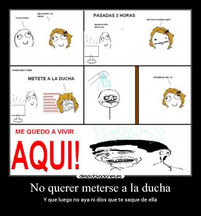 carteles ducha desmotivaciones