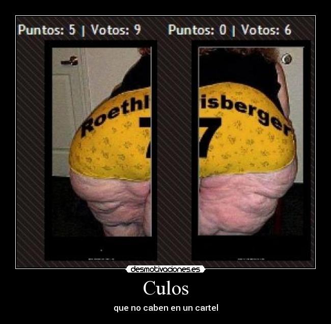 Culos - que no caben en un cartel