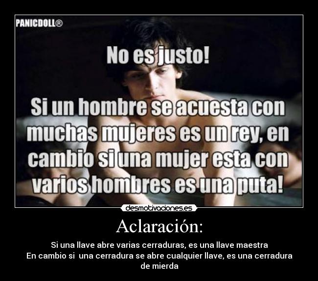 carteles aclaracion llave machismo humor gracioso desmotivaciones desmotivations hombres mujeres fai desmotivaciones