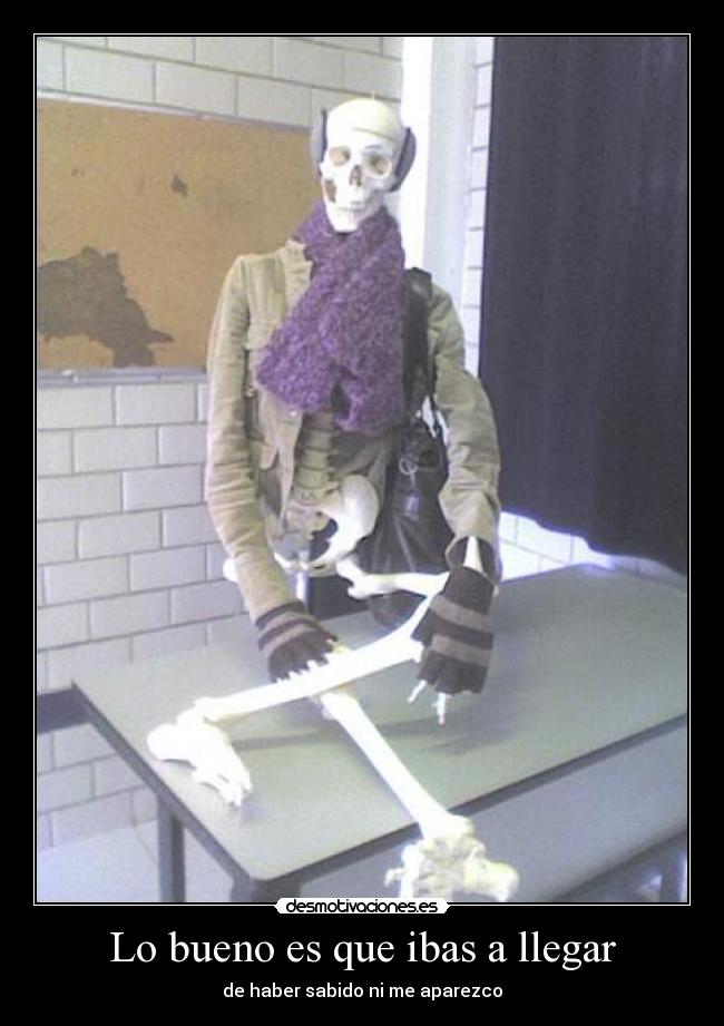 Lo bueno es que ibas a llegar - de haber sabido ni me aparezco