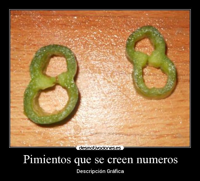 Pimientos que se creen numeros - Descripción Gráfica