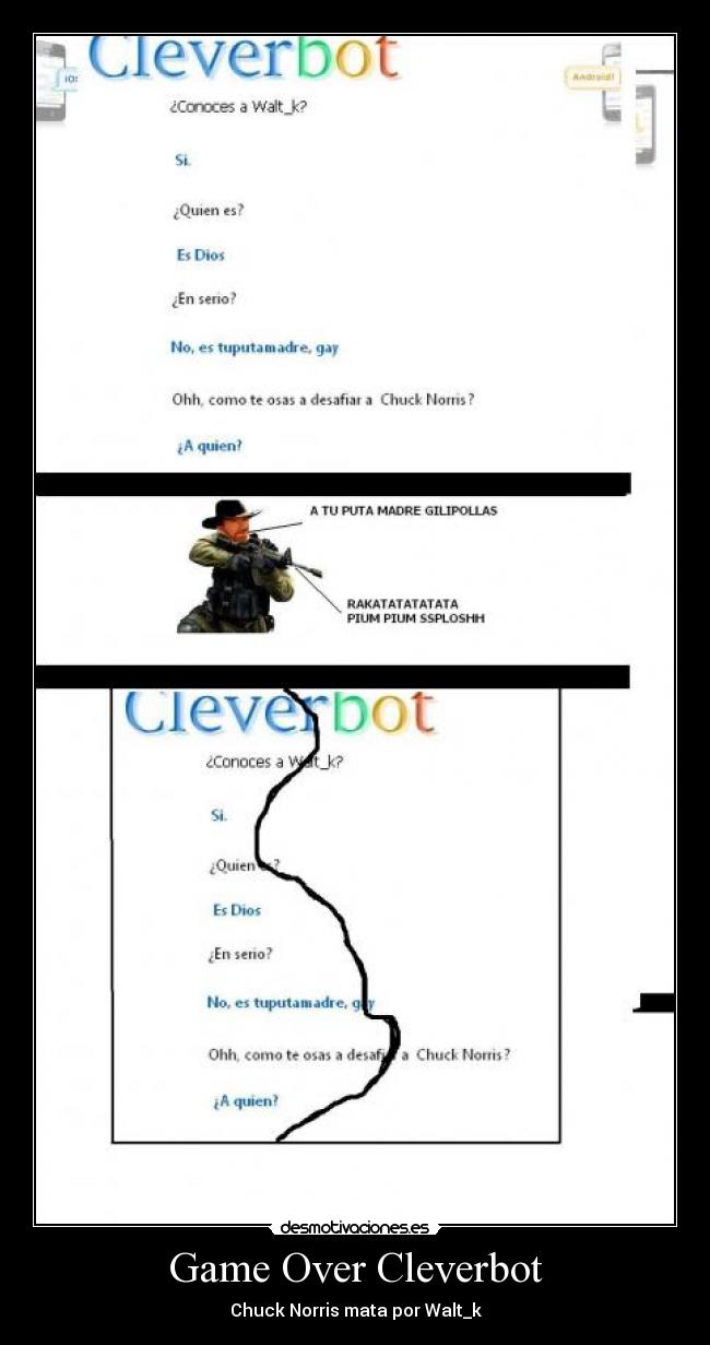Game Over Cleverbot - Chuck Norris mata por Walt_k