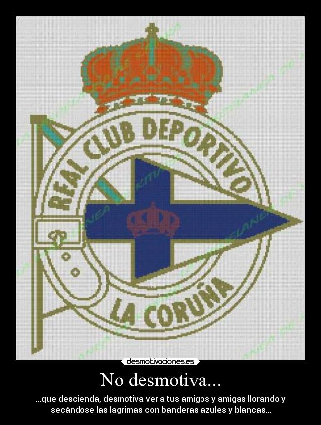 No desmotiva... - ...que descienda, desmotiva ver a tus amigos y amigas llorando y
secándose las lagrimas con banderas azules y blancas...