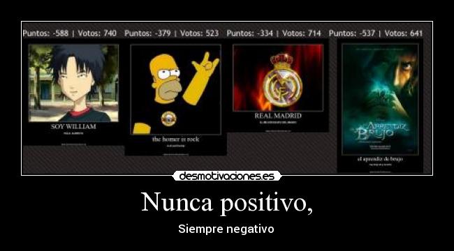 Nunca positivo, - 