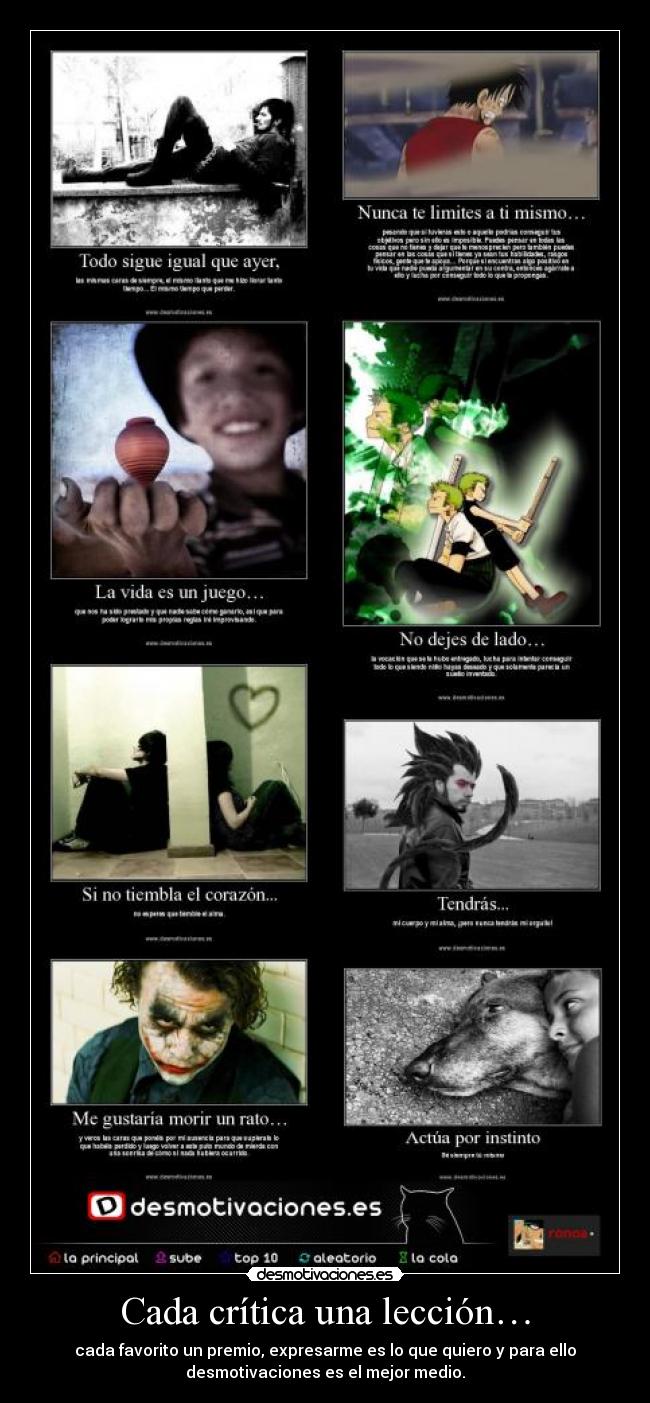 Cada crítica una lección… - 