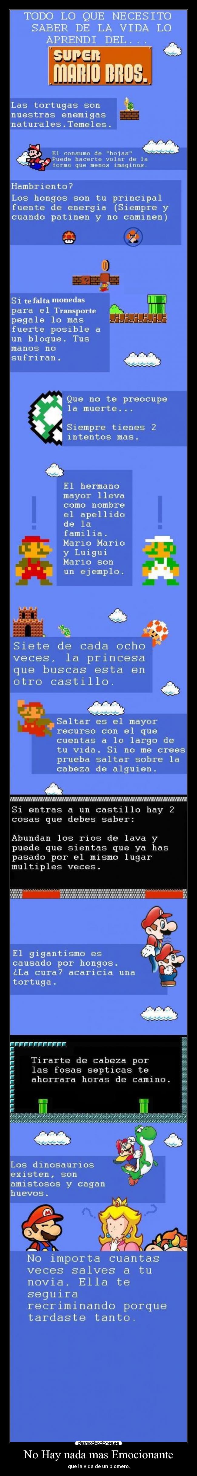 carteles mario bross bros family emocion vida plomero nada mas desmotivaciones