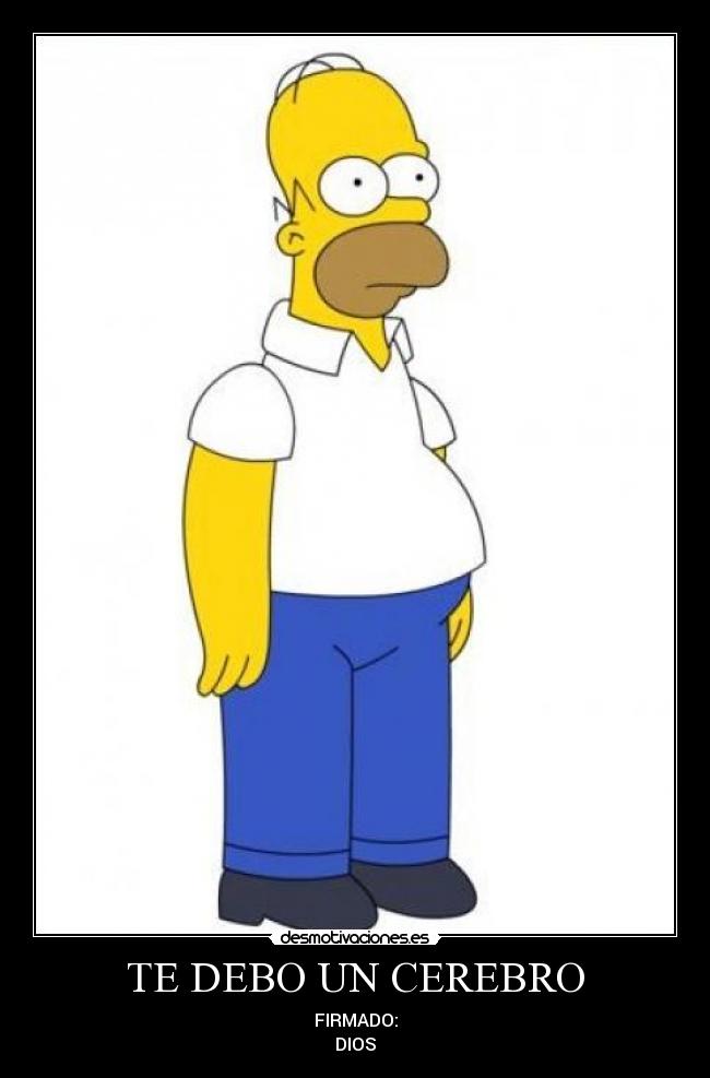 TE DEBO UN CEREBRO - FIRMADO:
DIOS