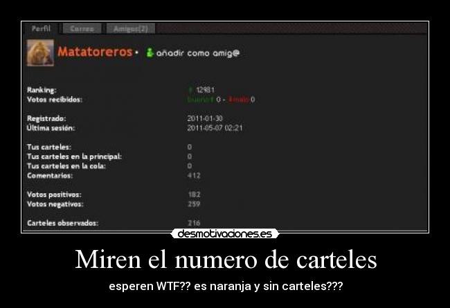 Miren el numero de carteles - 