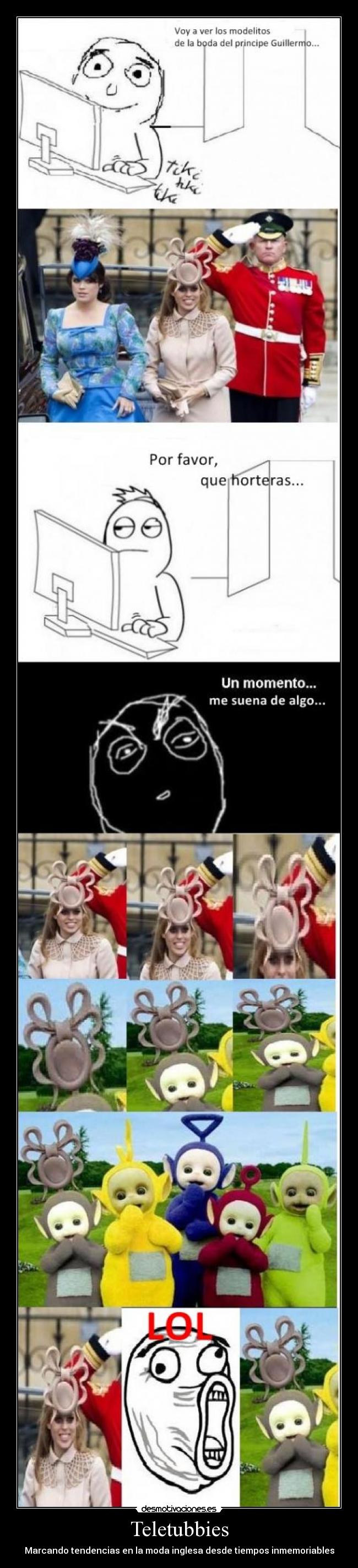 carteles boda principe guillermo tocado teletubbie desmotivaciones