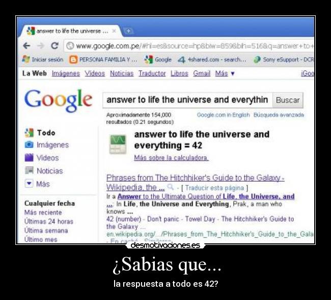 ¿Sabias que... - la respuesta a todo es 42?