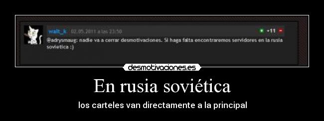 En rusia soviética - los carteles van directamente a la principal