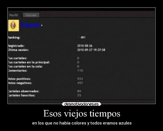 Esos viejos tiempos - en los que no había colores y todos eramos azules