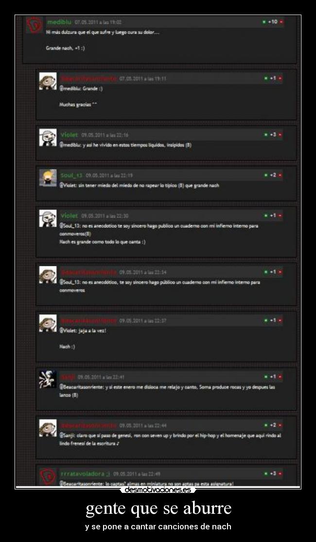 gente que se aburre - y se pone a cantar canciones de nach