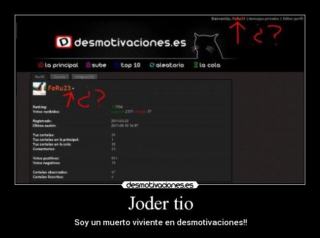Joder tio - Soy un muerto viviente en desmotivaciones!!