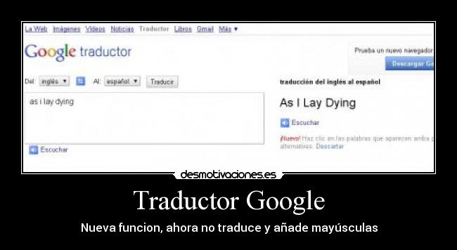 Traductor Google - Nueva funcion, ahora no traduce y añade mayúsculas