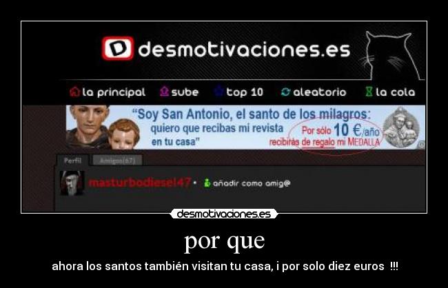 por que - ahora los santos también visitan tu casa, i por solo diez euros !!!