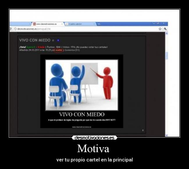 Motiva - ver tu propio cartel en la principal