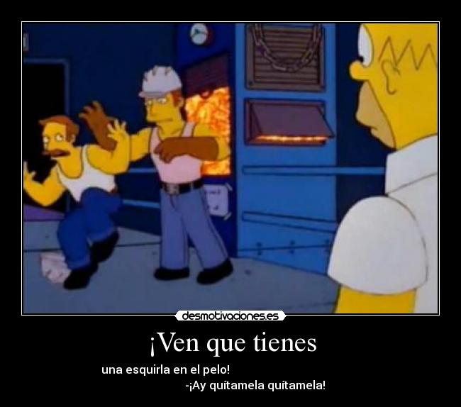 ¡Ven que tienes - una esquirla en el pelo!
-¡Ay quítamela quítamela!