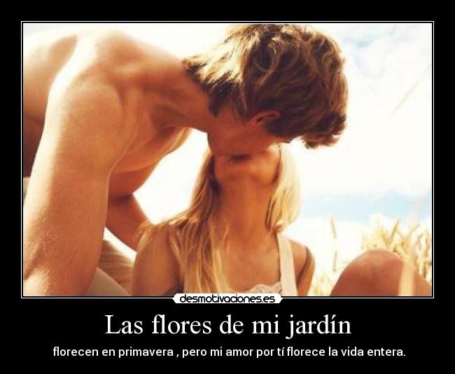 Las flores de mi jardín -  florecen en primavera , pero mi amor por tí florece la vida entera.