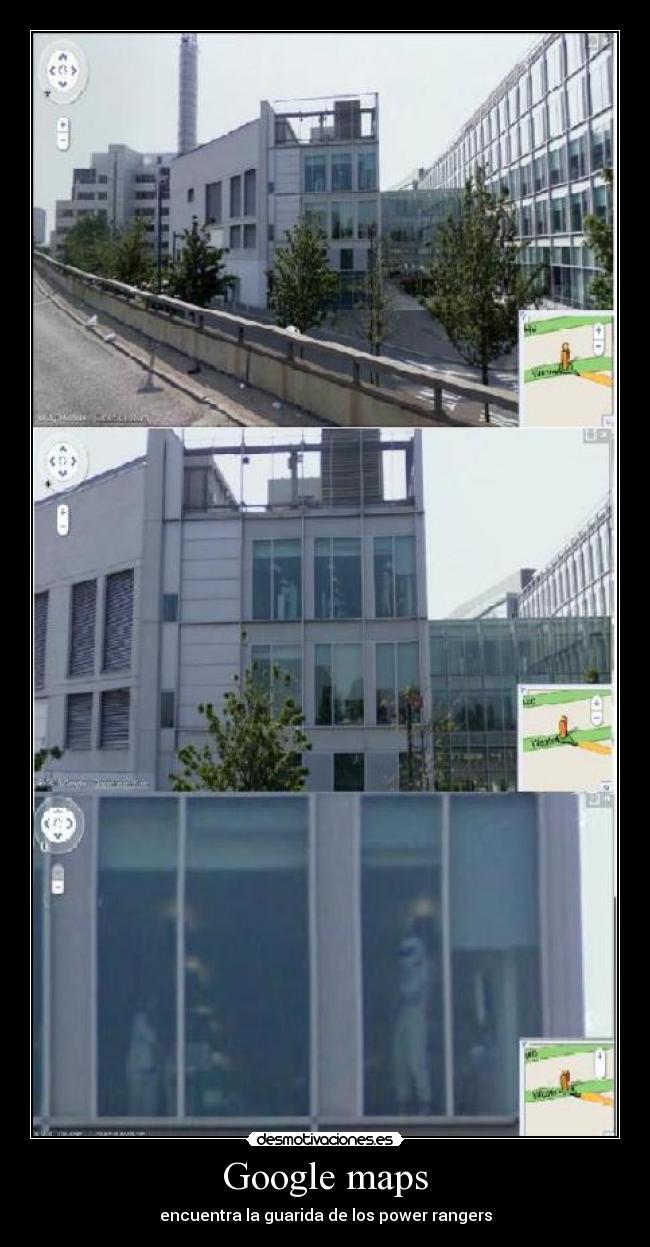 carteles google maps power rangers desmotivaciones