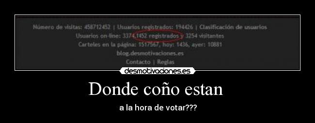 Donde coño estan - a la hora de votar???