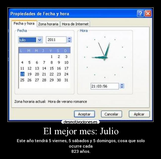 El mejor mes: Julio -