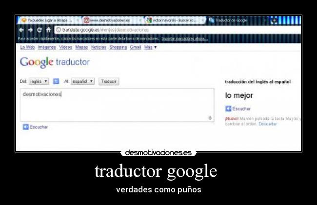 traductor google - verdades como puños
